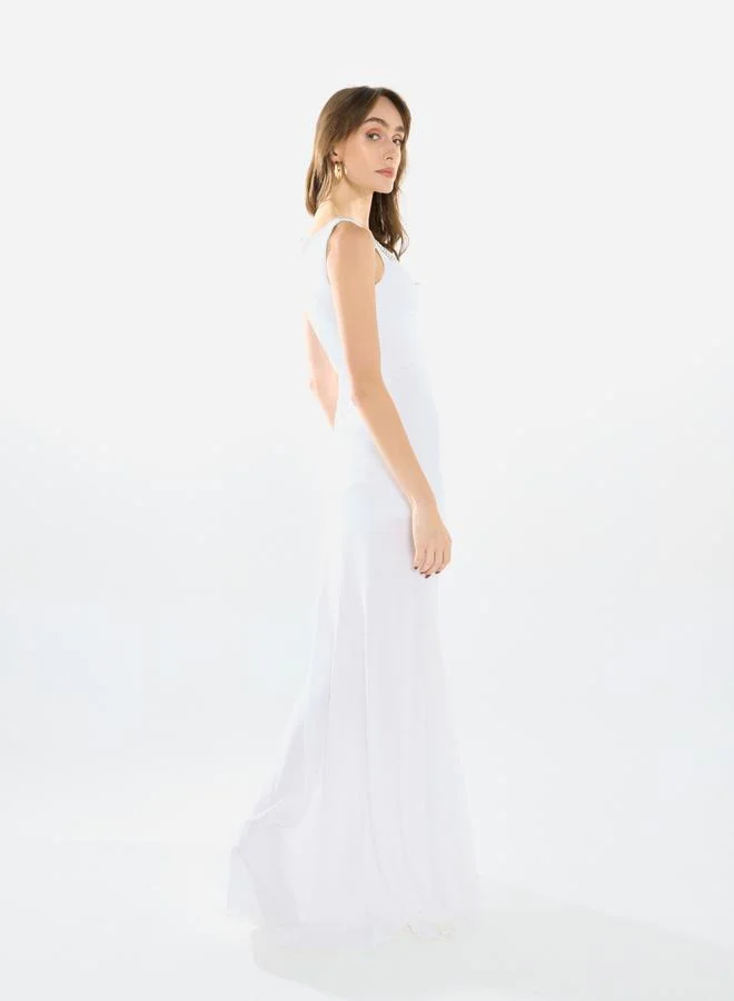 هاوس اوف مودا فستان سهرة طويل بزمزمات ومزين